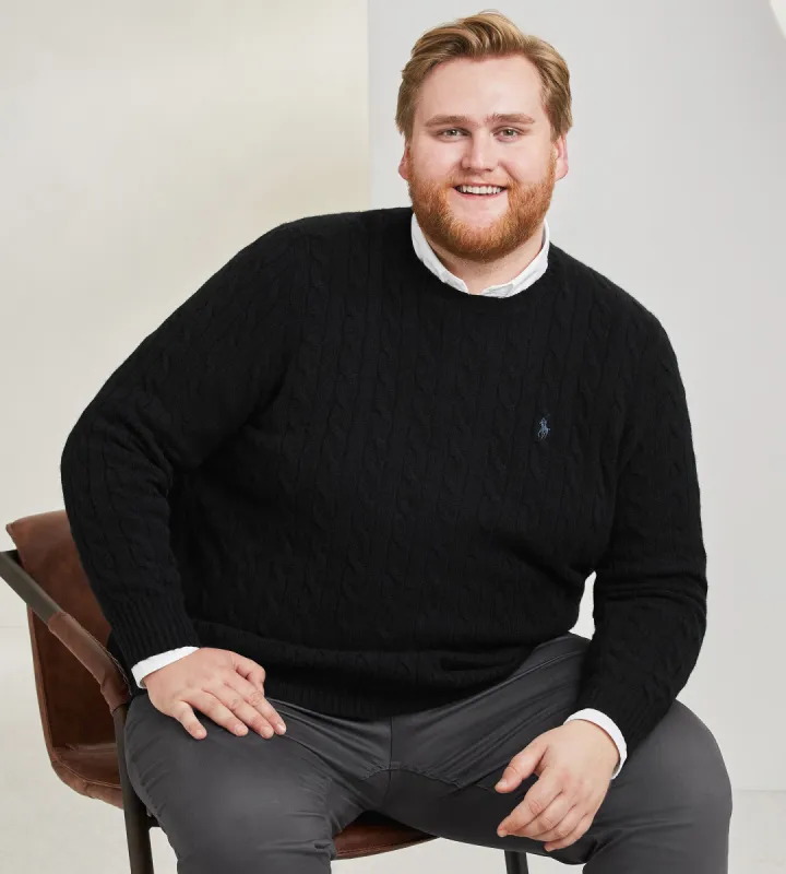 Cable-Knit Crew Neck Sweater sold by Mr. Big and Tall
