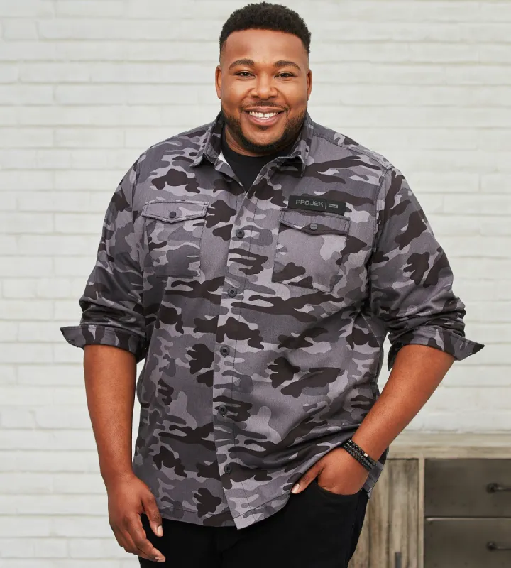 Button-Up Camo Shacket sold by Mr. Big and Tall