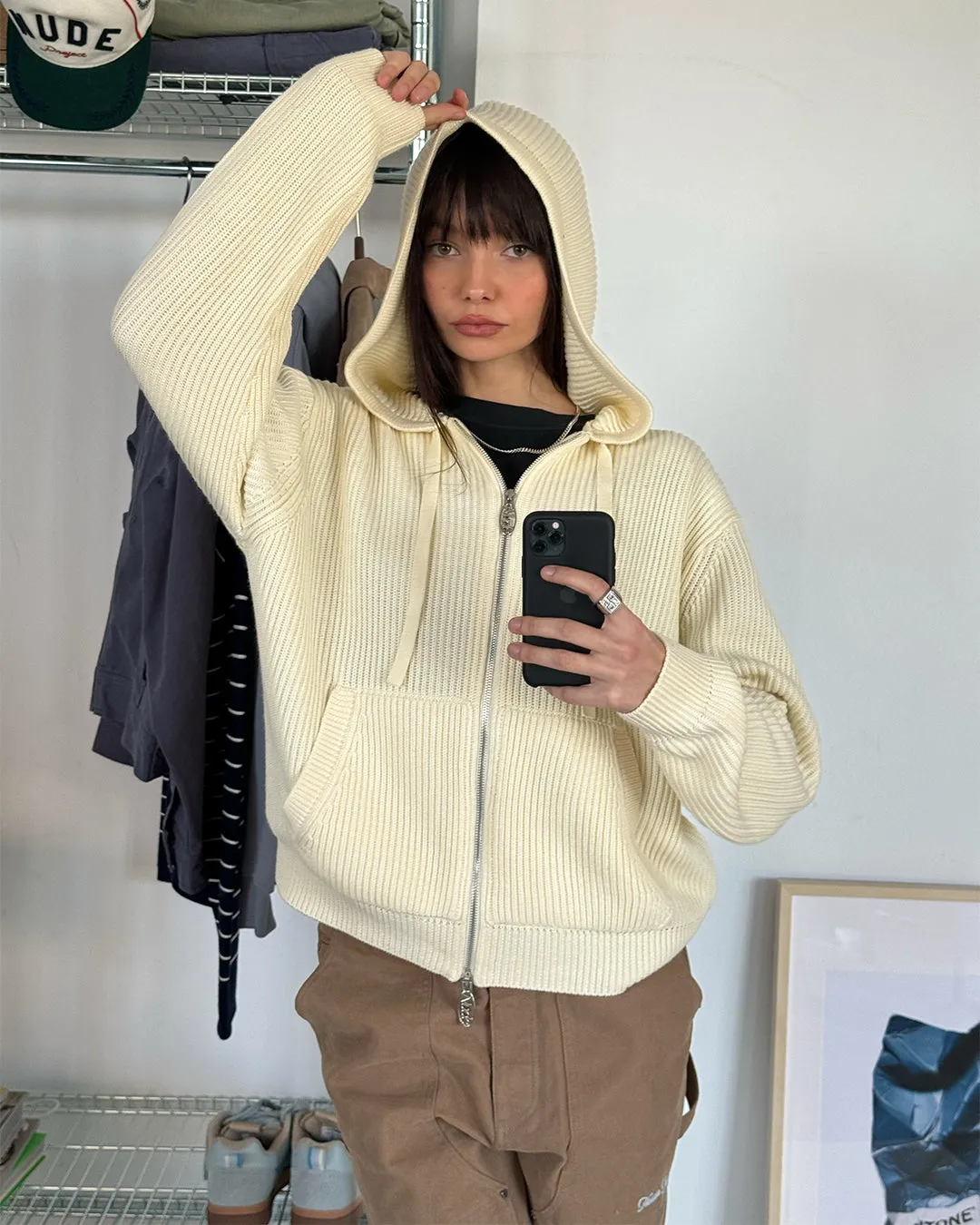 KNIT ZIP HOODIE MARSHMALLOW sold by Nude Project product image thumbnail 2