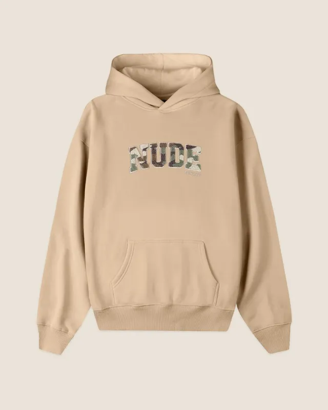 VARSITY HOOD CAMO BEIGE sold by Nude Project