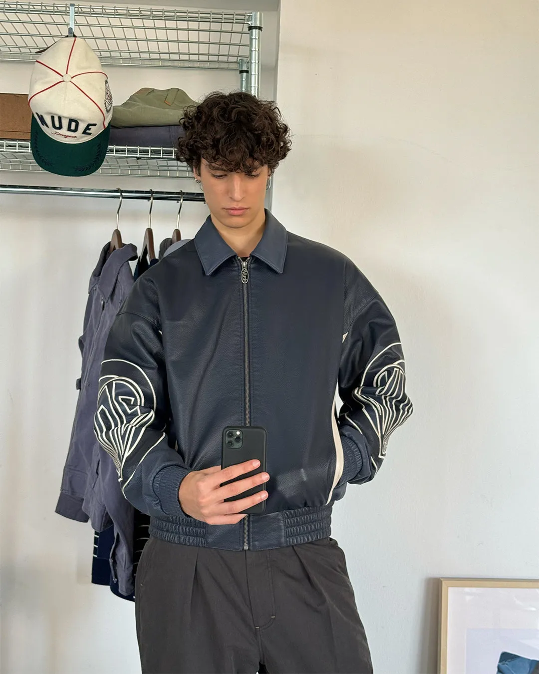 "THE" LEATHER JACKET NAVY sold by Nude Project product image thumbnail 5