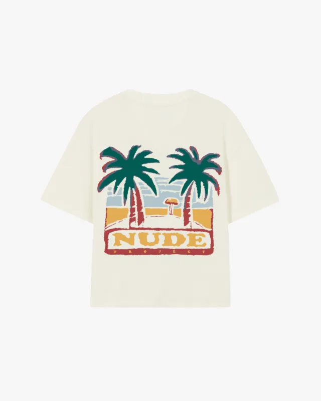 PALM BEACH CROPPED TEE MARSHMALLOW sold by Nude Project
