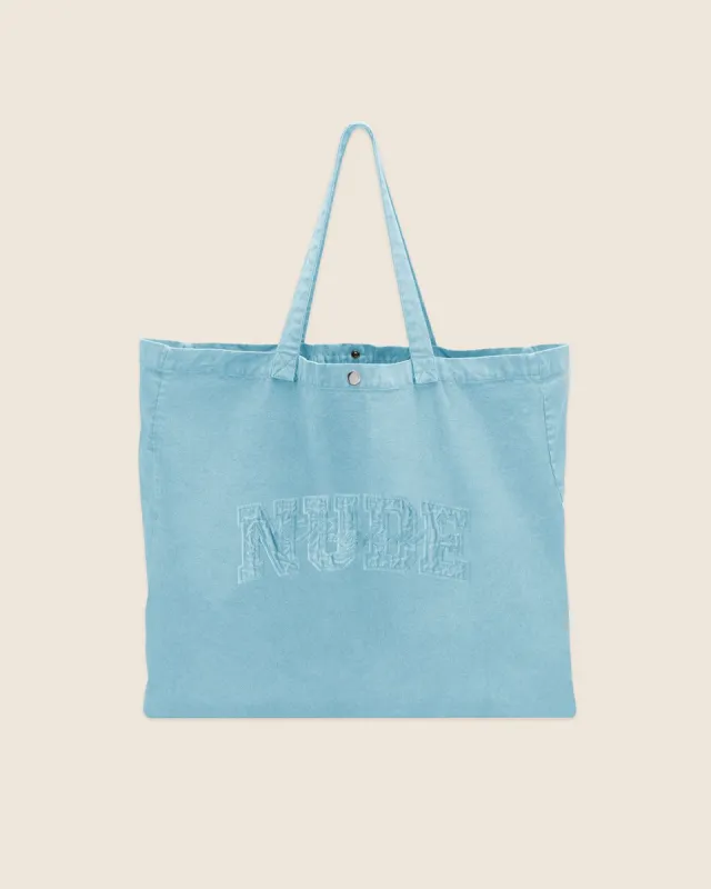 VARSITY TOTE BAG BABY BLUE made by Nude Project