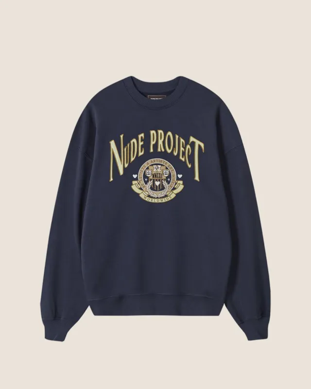 BACK 2 BACK CREWNECK NAVY sold by Nude Project