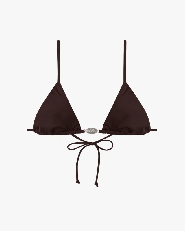 CLASSIC TRIANGLE BIKINI TOP BROWN sold by Nude Project