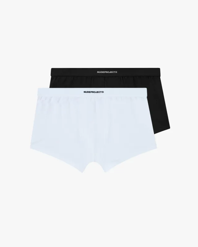 JAKE BOXER WHITE/BLACK 2XPACK sold by Nude Project