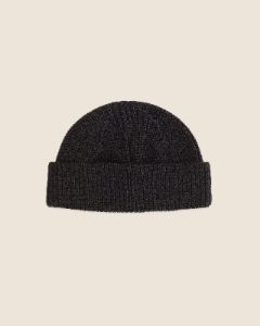 FISHERMAN BEANIE WITH PIN BLACK sold by Nude Project