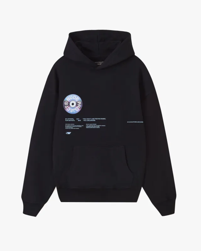 Record Hoodie Black sold by Nude Project