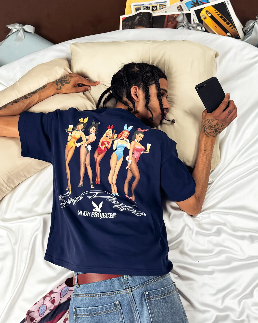 BUNNIES TEE NAVY sold by Nude Project product image thumbnail 5