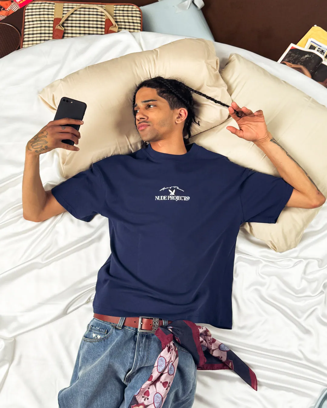 BUNNIES TEE NAVY sold by Nude Project product image thumbnail 4