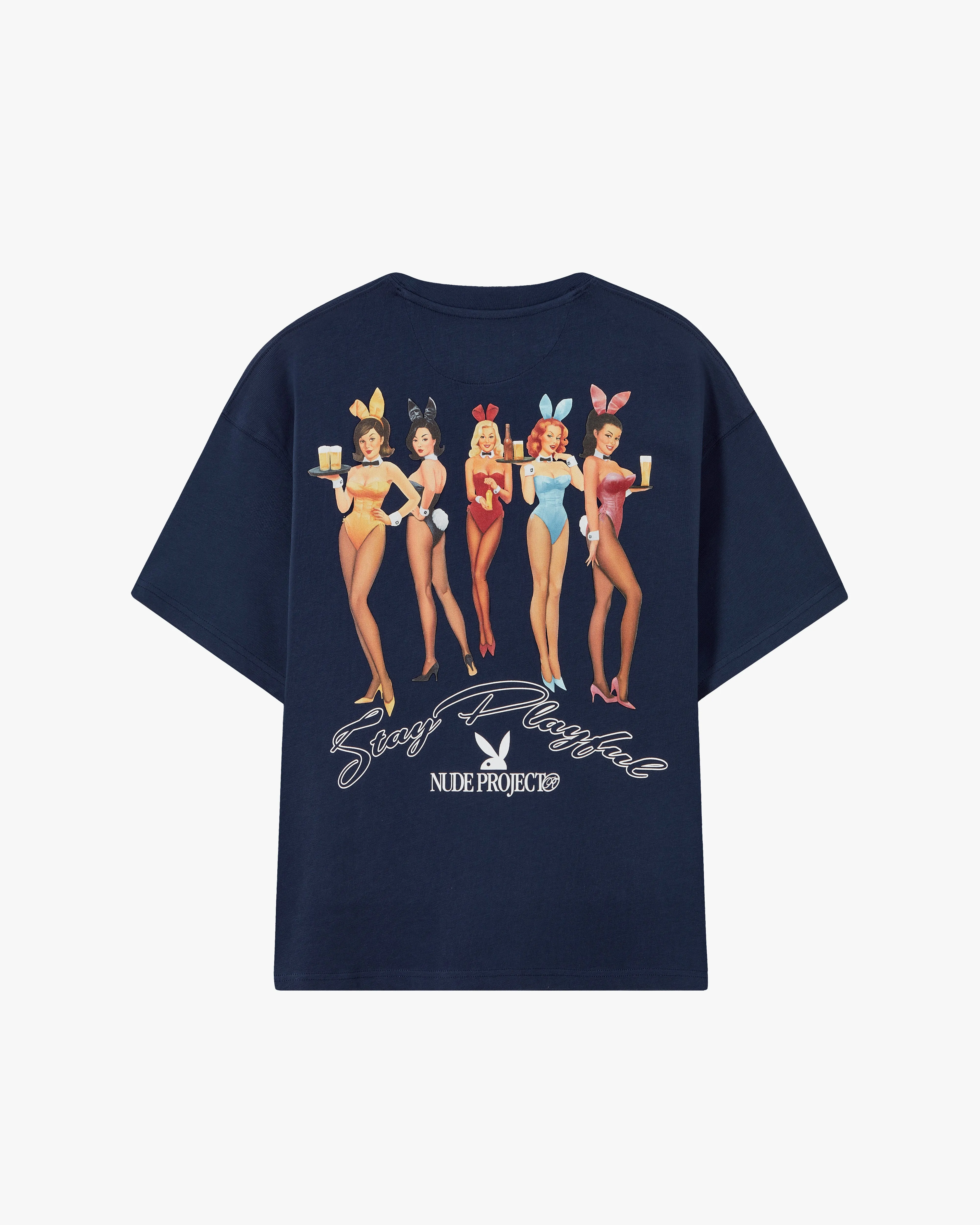 BUNNIES TEE NAVY sold by Nude Project