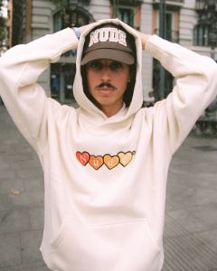 KISS YOUR HOMIES HOOD BEIGE sold by Nude Project