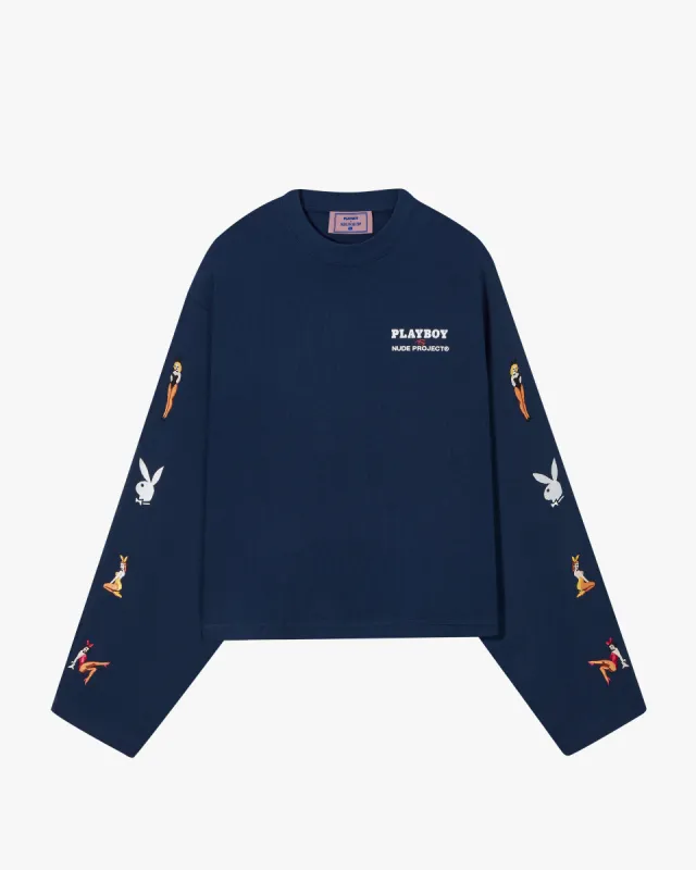 PLAYFUL LONG-SLEEVE TEE NAVY sold by Nude Project