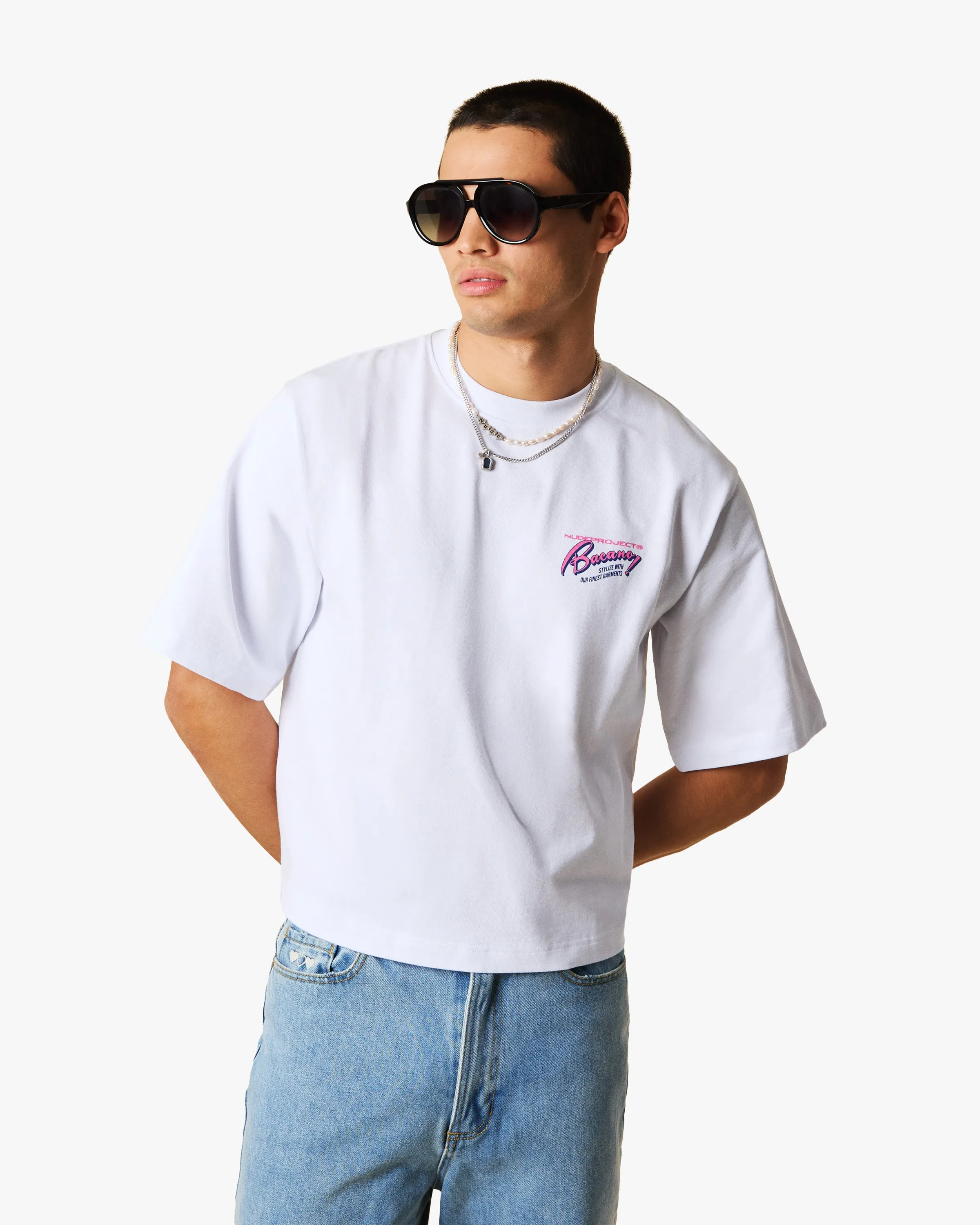 BACANO CROPPED TEE WHITE sold by Nude Project product image thumbnail 5