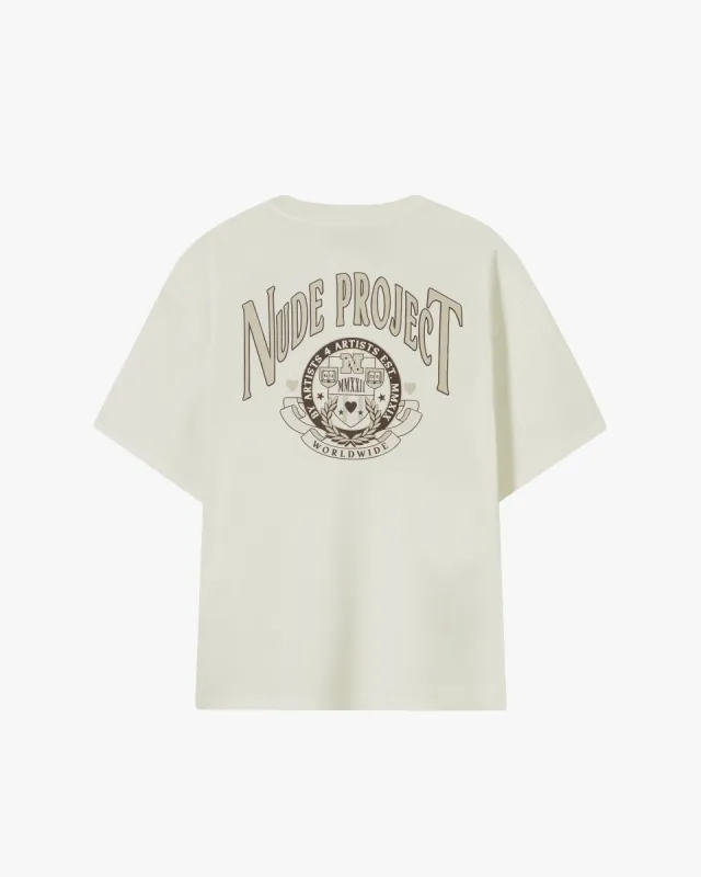 VARSITY POCKET TEE MARSHMALLOW sold by Nude Project