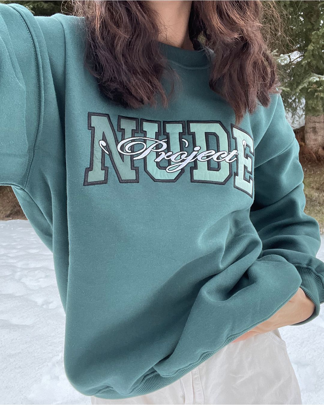 VARSITY CREWNECK GREEN sold by Nude Project product image thumbnail 4