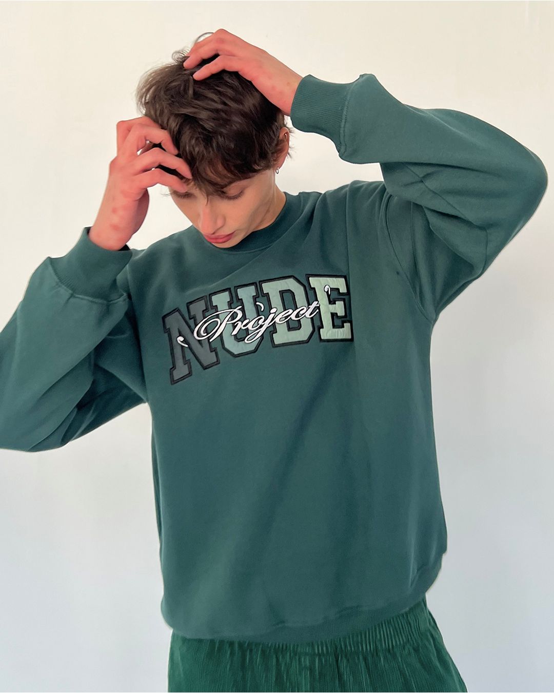 VARSITY CREWNECK GREEN sold by Nude Project product image thumbnail 3
