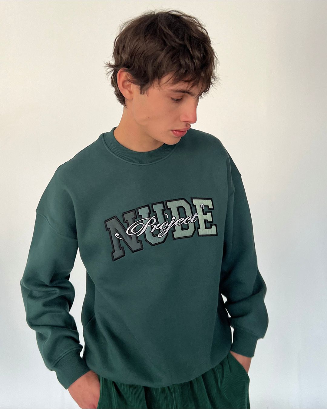 VARSITY CREWNECK GREEN sold by Nude Project product image thumbnail 5