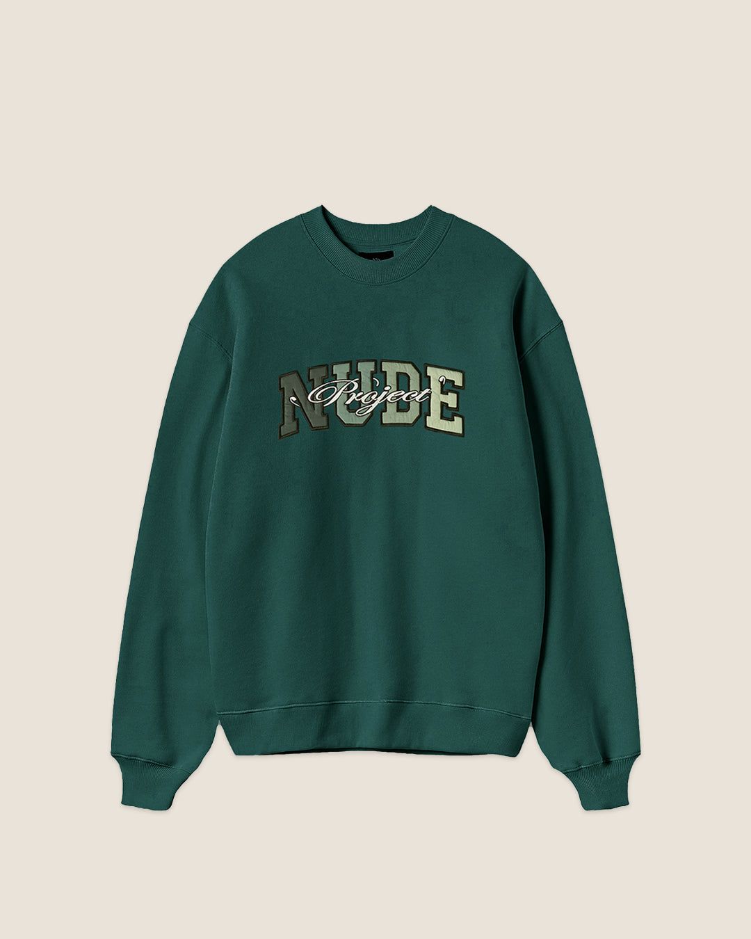 VARSITY CREWNECK GREEN sold by Nude Project