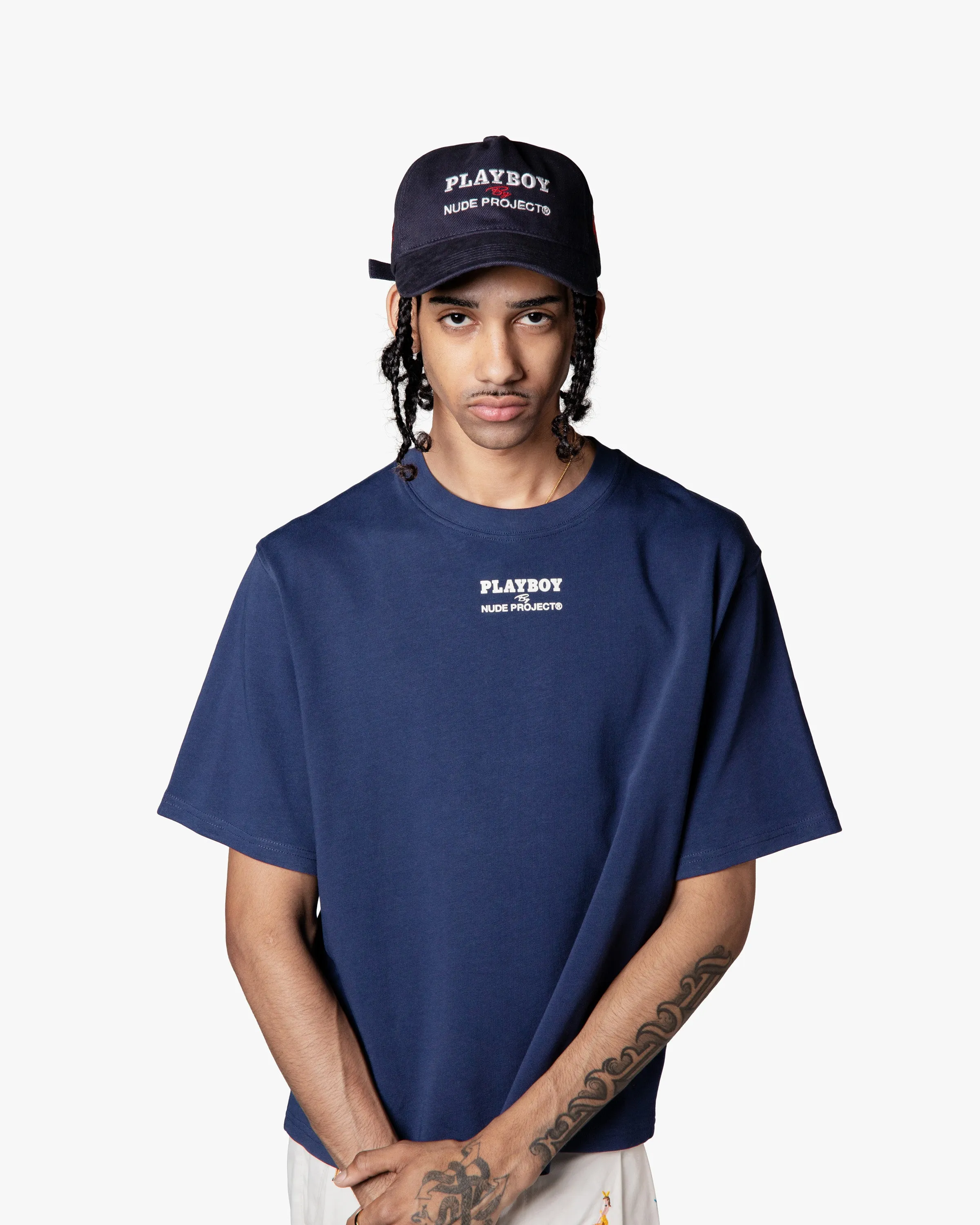 ICONIC CROPPED TEE NAVY sold by Nude Project product image thumbnail 5