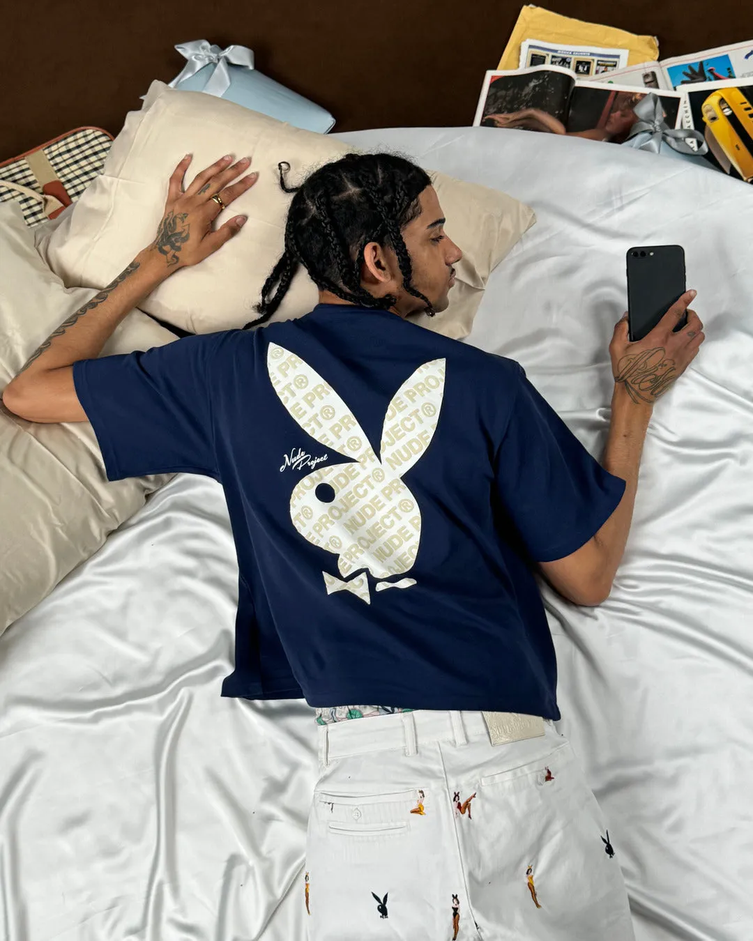 ICONIC CROPPED TEE NAVY sold by Nude Project product image thumbnail 3