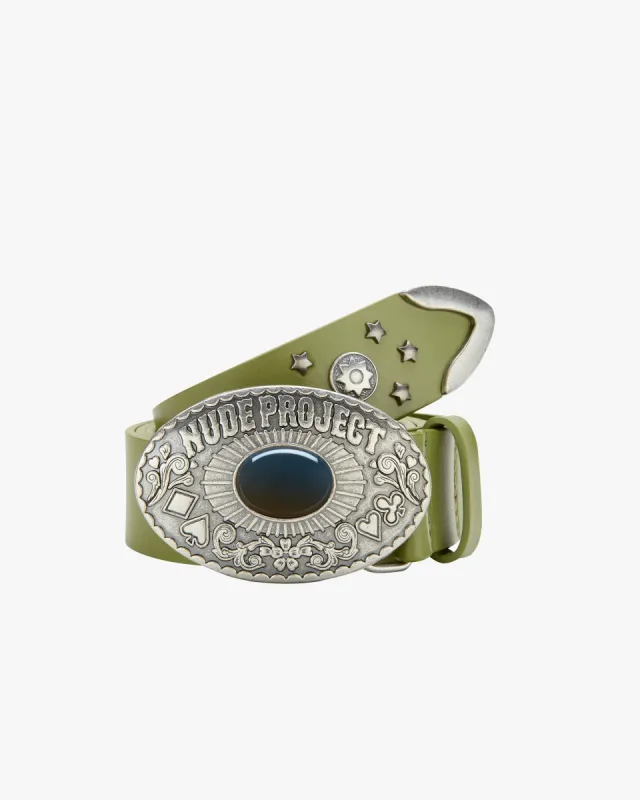 PARIS TEXAS BELT OLIVE sold by Nude Project