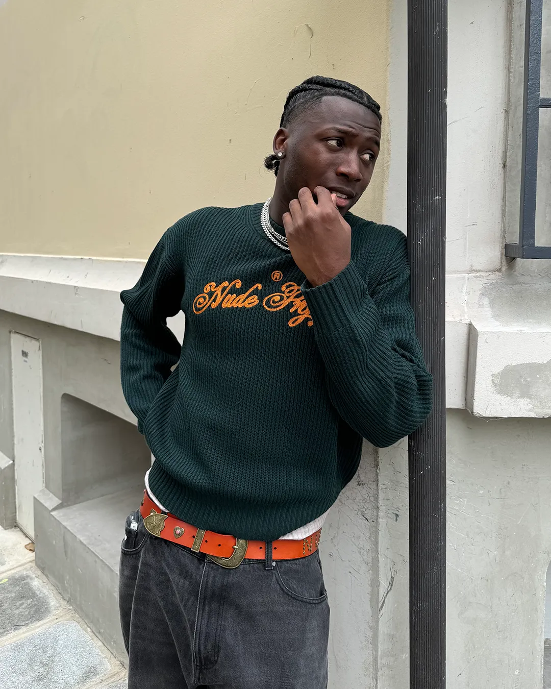 Script Knit Sweater Forest Green sold by Nude Project product image thumbnail 5