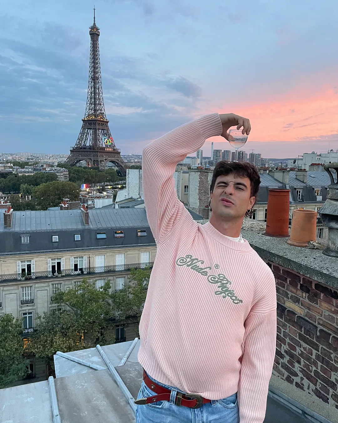 Script Knit Sweater Pink sold by Nude Project product image thumbnail 5