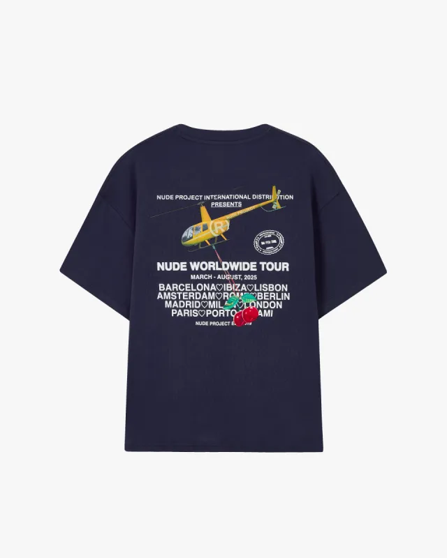 NUDE TOUR TEE NAVY made by Nude Project