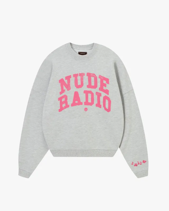 RADIO BOXY SWEATSHIRT GREY MELANGE sold by Nude Project