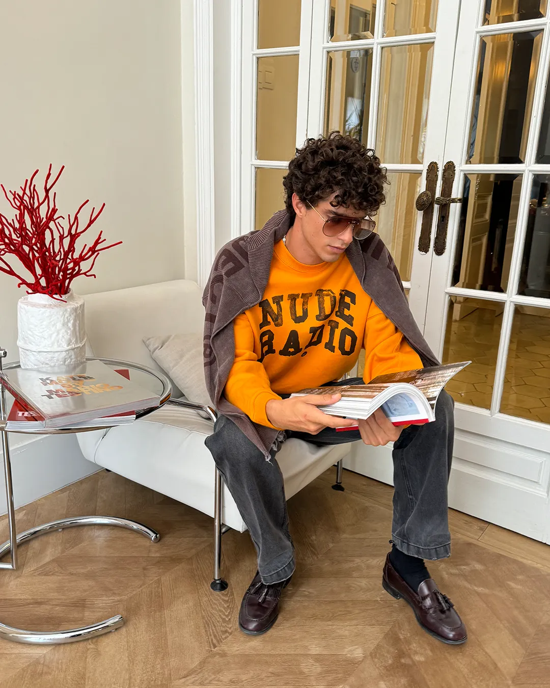 RADIO BOXY SWEATSHIRT ORANGE sold by Nude Project product image thumbnail 5