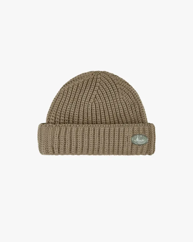 FISHERMAN LAUREL BEANIE KHAKI sold by Nude Project