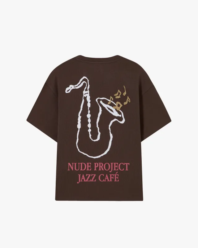 Jazz Café Tee Brown sold by Nude Project