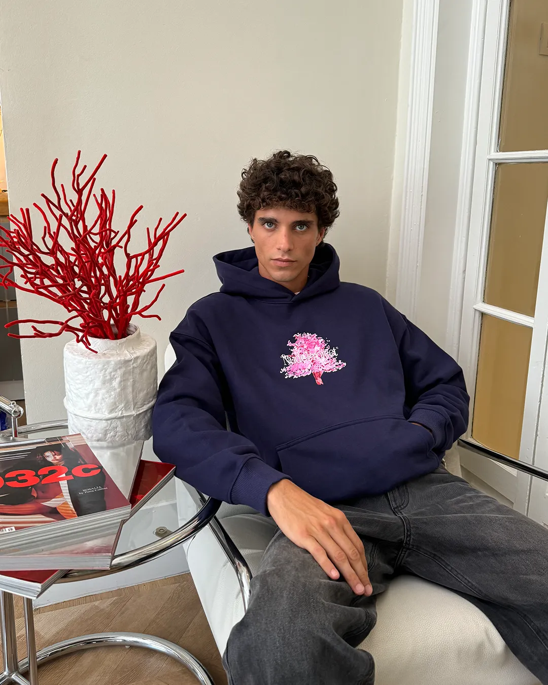 FLEUR DE CERISIER HOODIE NAVY sold by Nude Project product image thumbnail 2