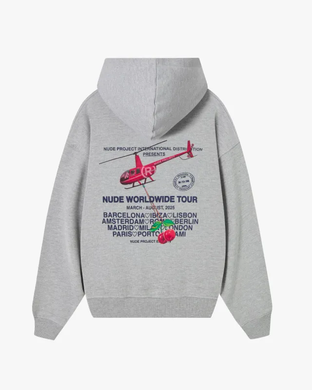 NUDE TOUR HOODIE GREY MELANGE sold by Nude Project