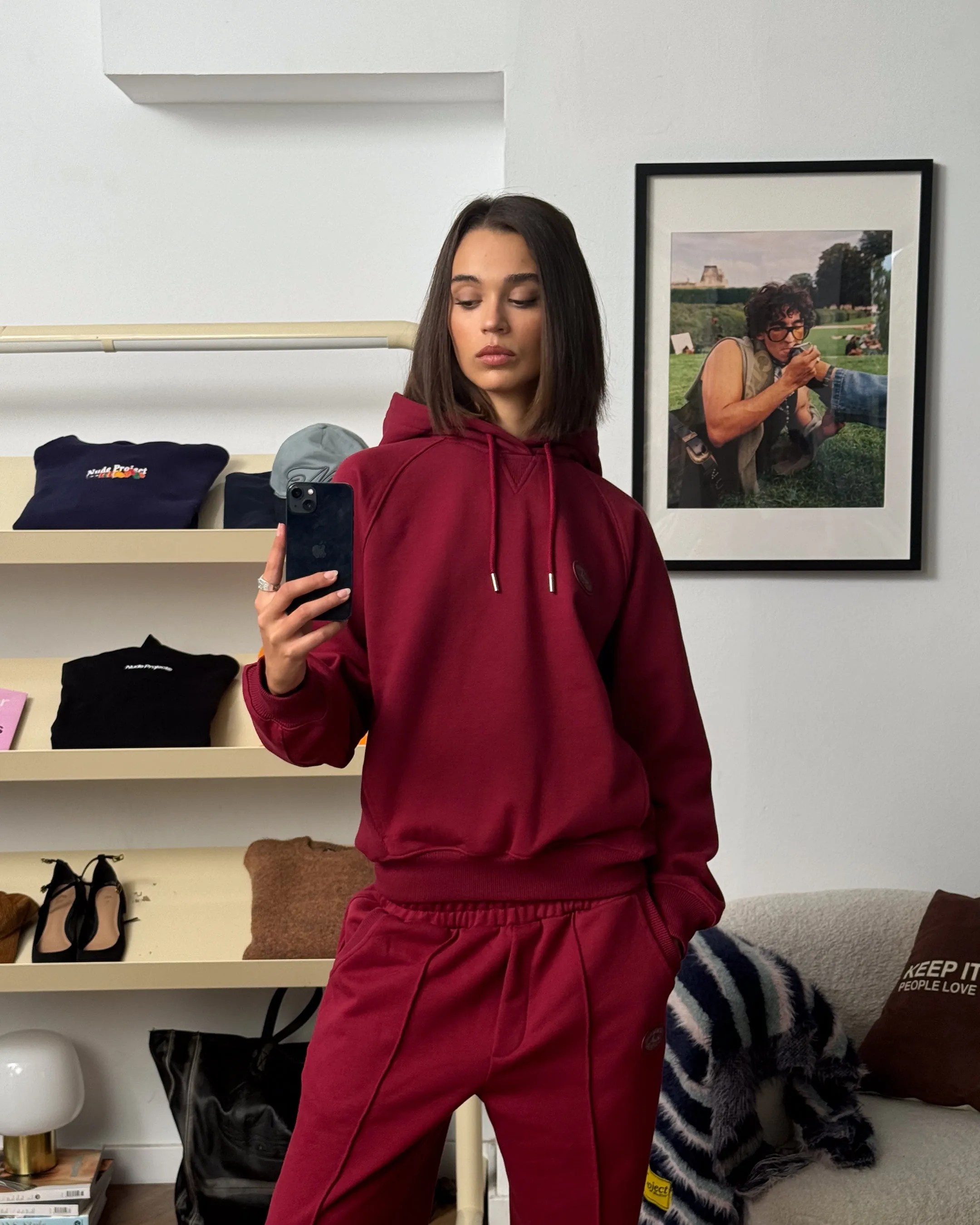 ESSENTIALS HOODIE BURGUNDY sold by Nude Project product image thumbnail 5