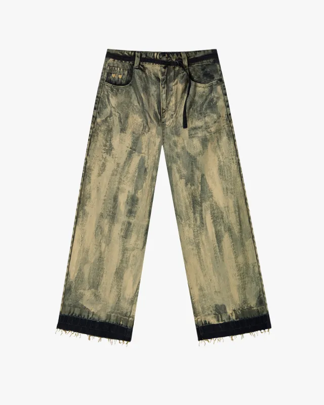 Old Baggy Denim Pants Painted sold by Nude Project