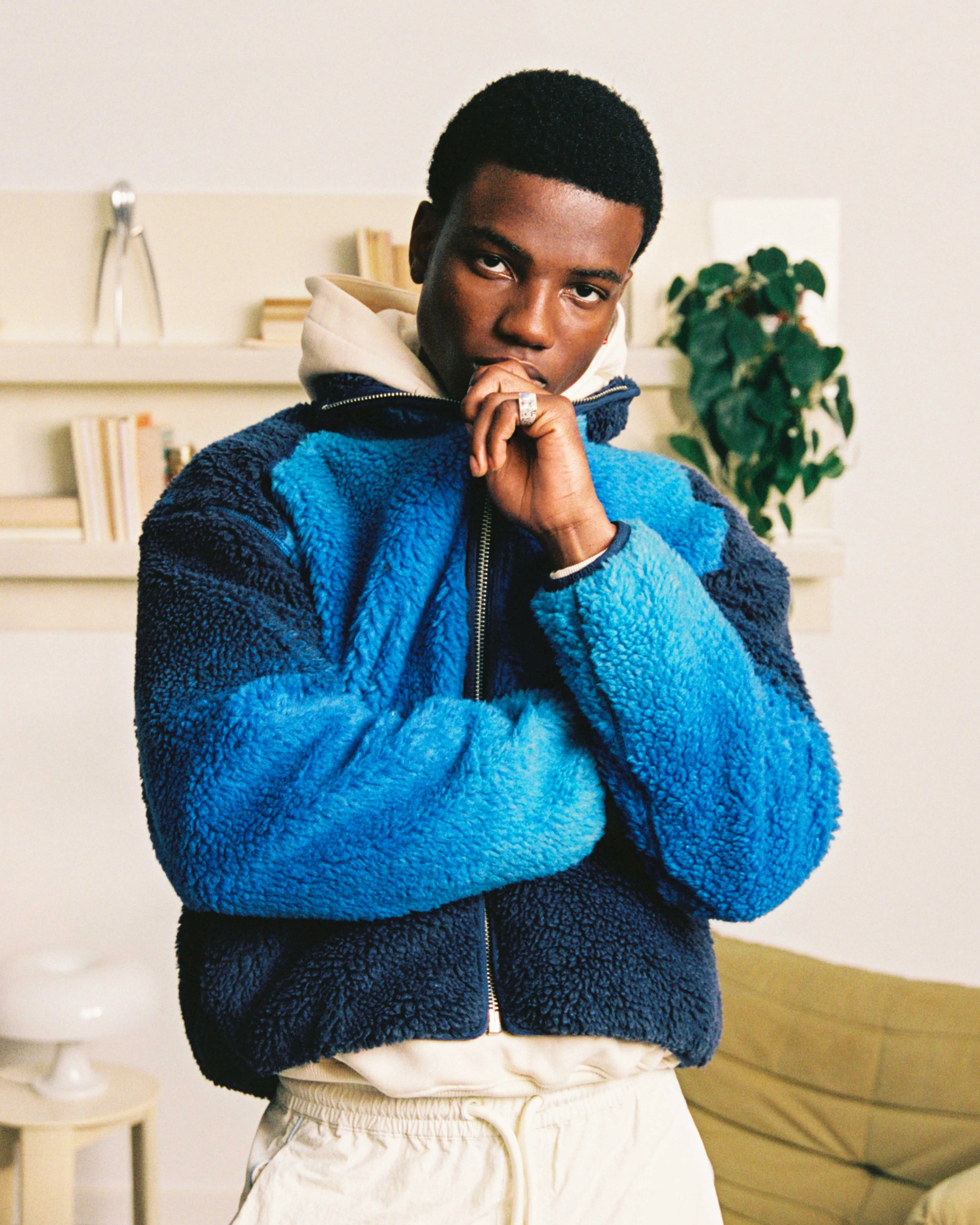 Teddy Degrade Jacket Solid Blue sold by Nude Project product image thumbnail 2