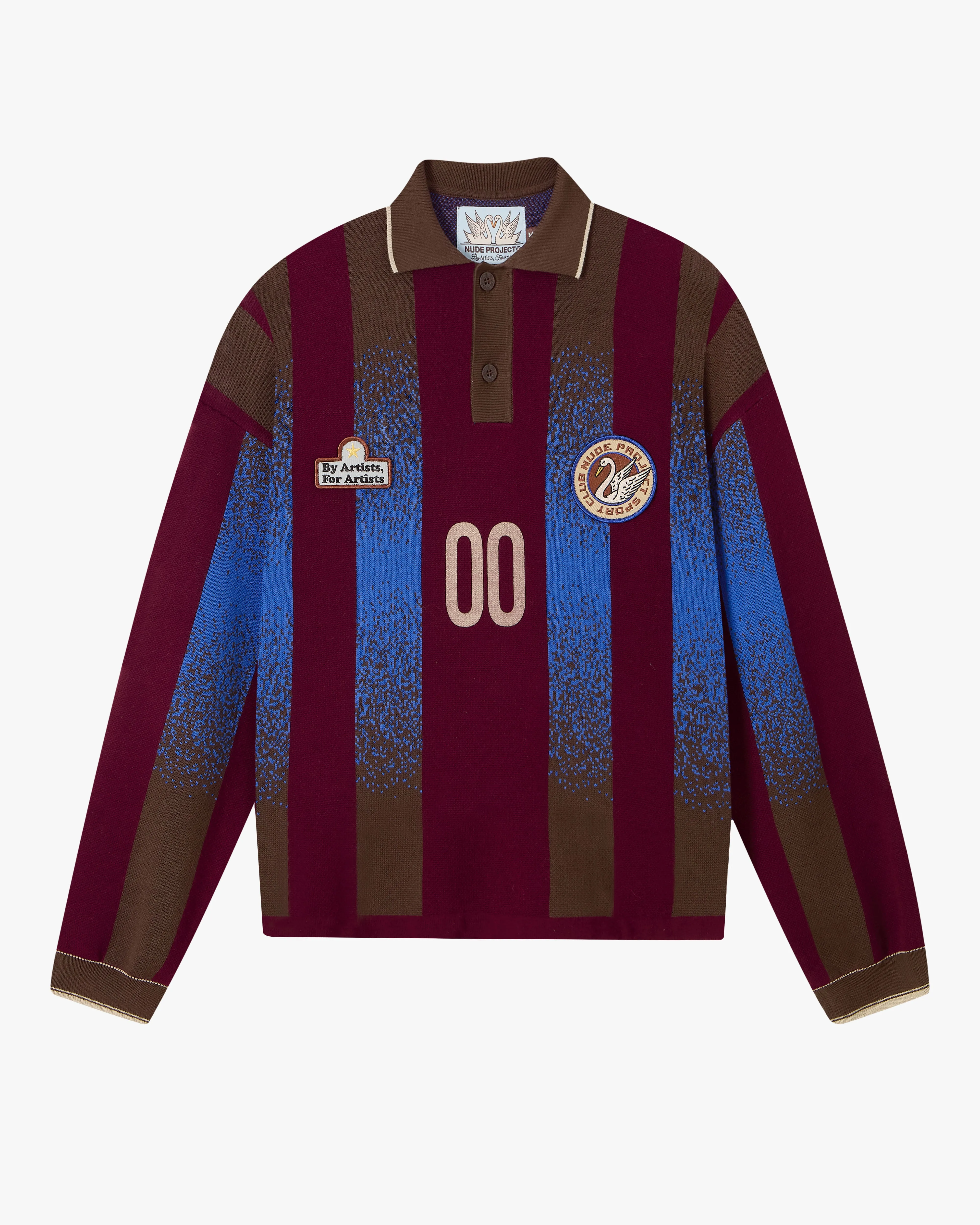 FOOTBALL POLO KNIT BURGUNDY sold by Nude Project