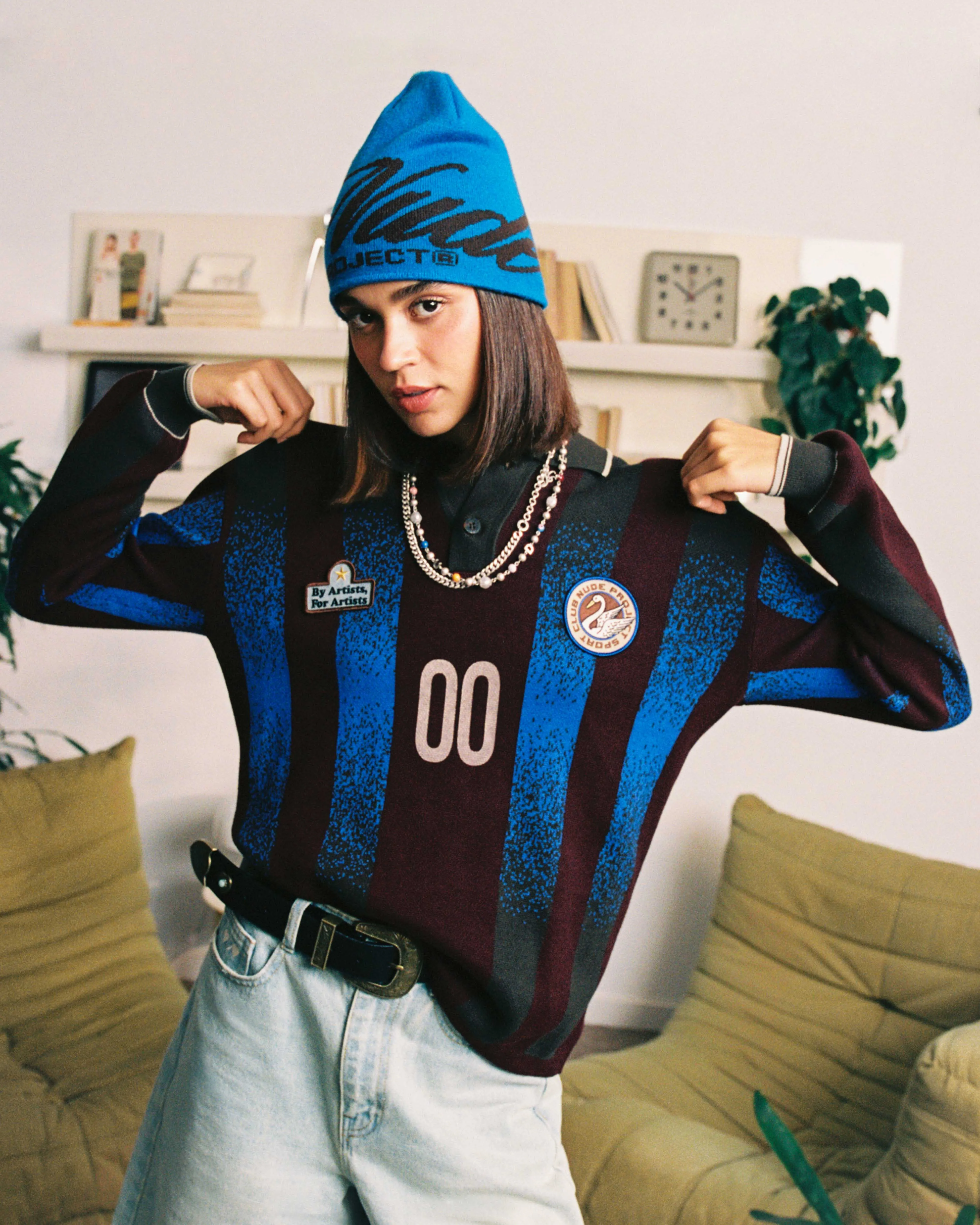 FOOTBALL POLO KNIT BURGUNDY sold by Nude Project product image thumbnail 5