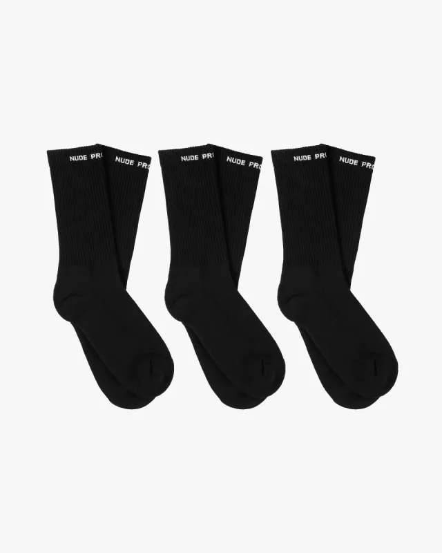 Allday Socks Black 3Xpack sold by Nude Project