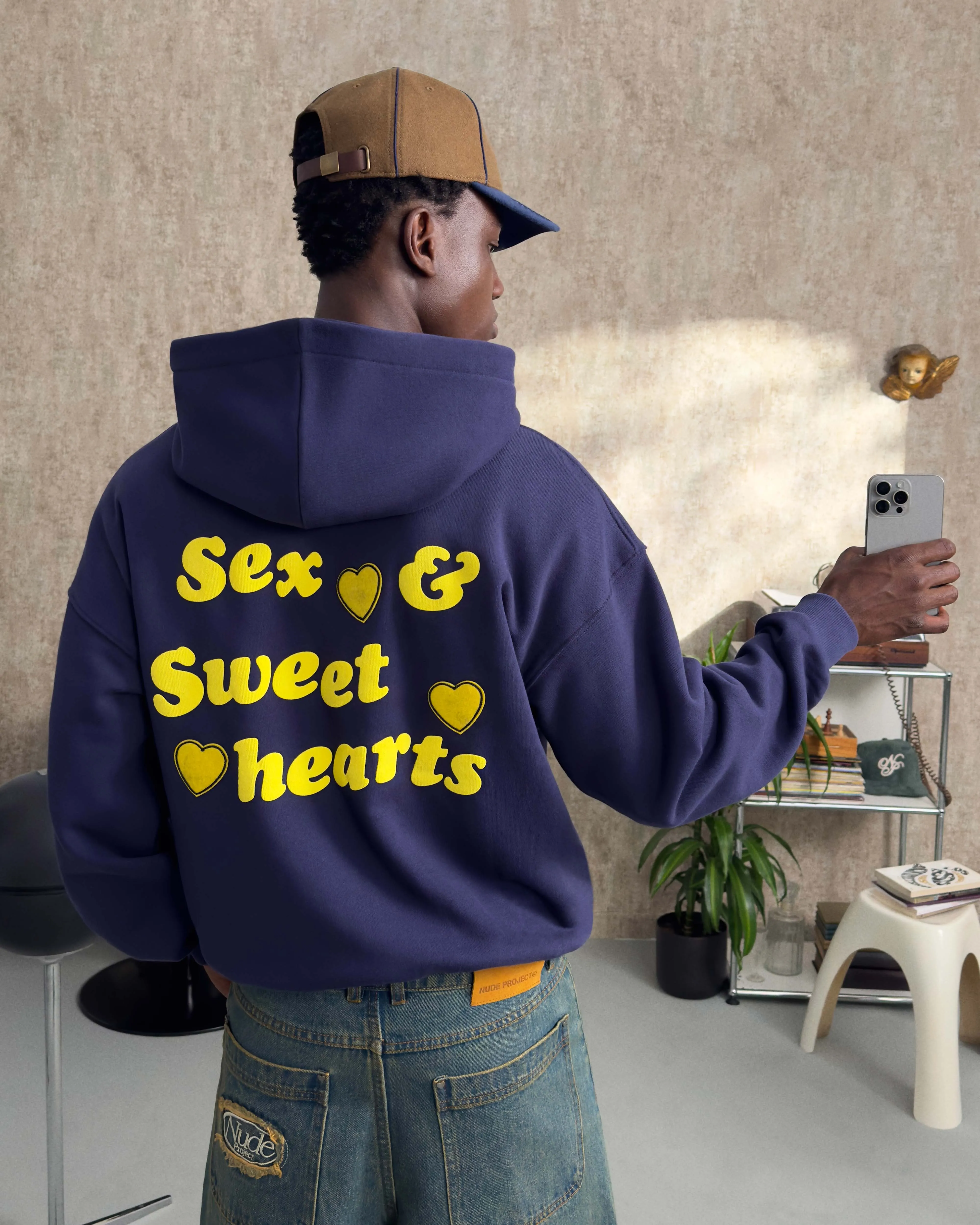 "PLEASURES" HOODIE NAVY sold by Nude Project product image thumbnail 4