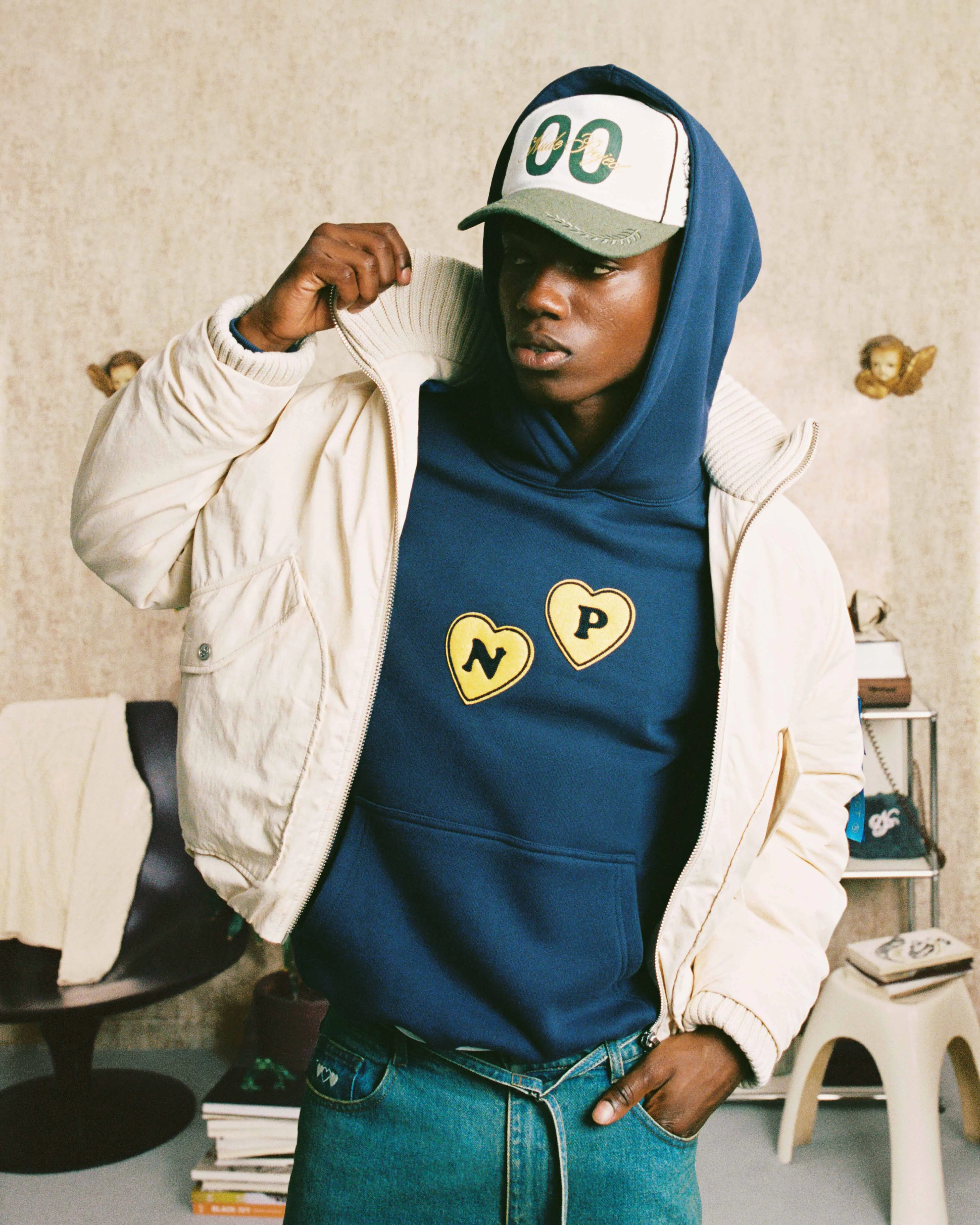 "PLEASURES" HOODIE NAVY sold by Nude Project product image thumbnail 2