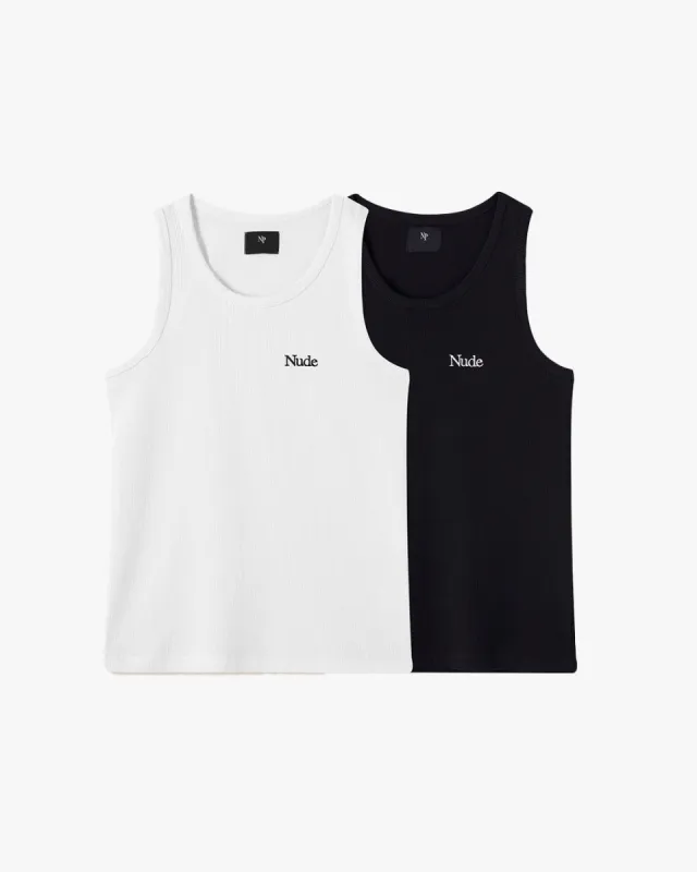 NUDE BASIC TANK TOP X2 - BLACK/WHITE sold by Nude Project