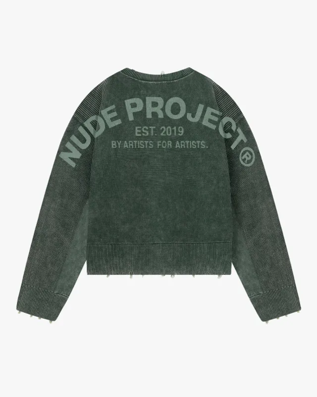 PERFECT CROP KNIT GREEN sold by Nude Project