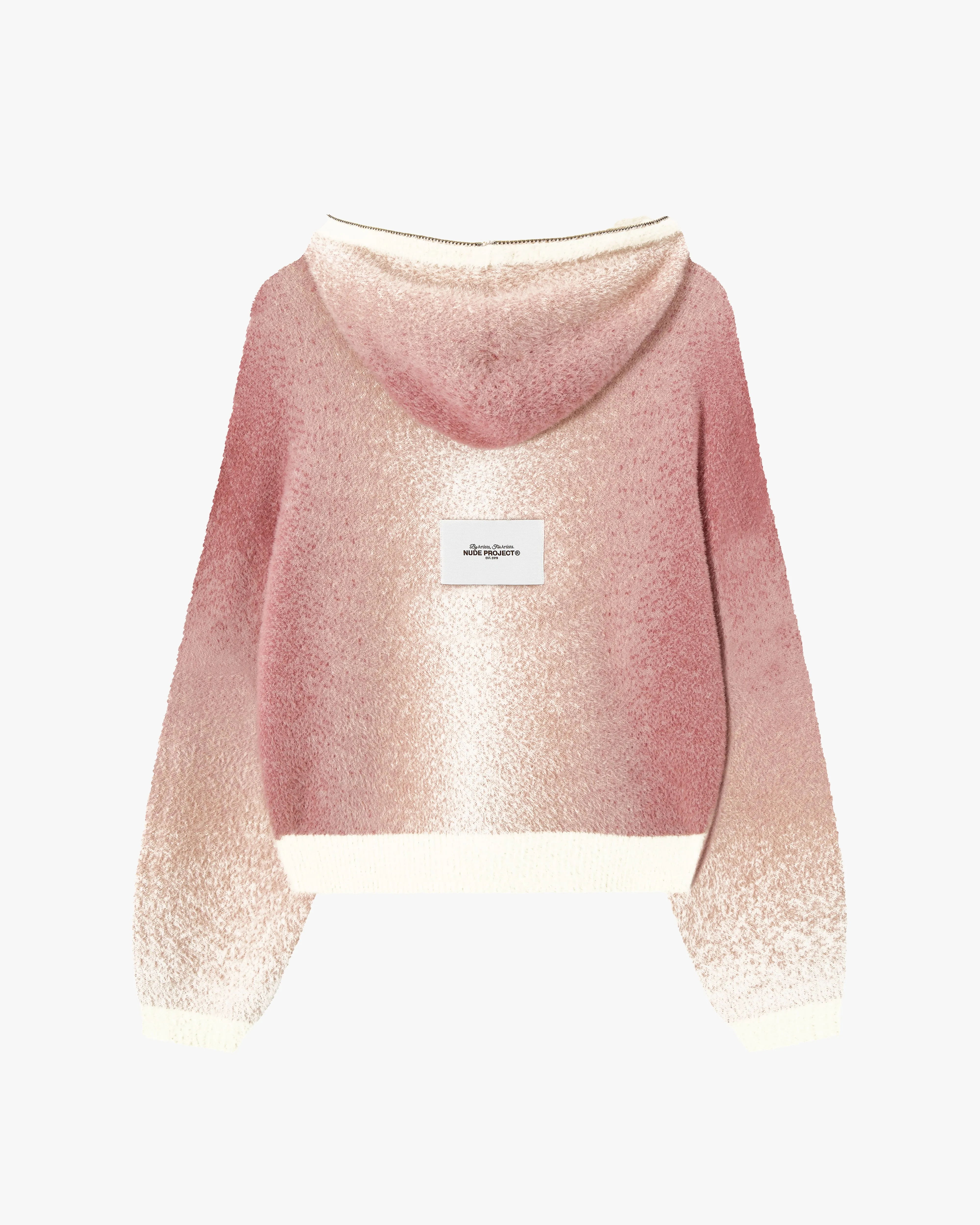 【2plan】Chen Gradient Knit Hood Zip-Up Chen Gradient Knit Hood Zip-Up - 2PLAN | 60% - Asian Fashion