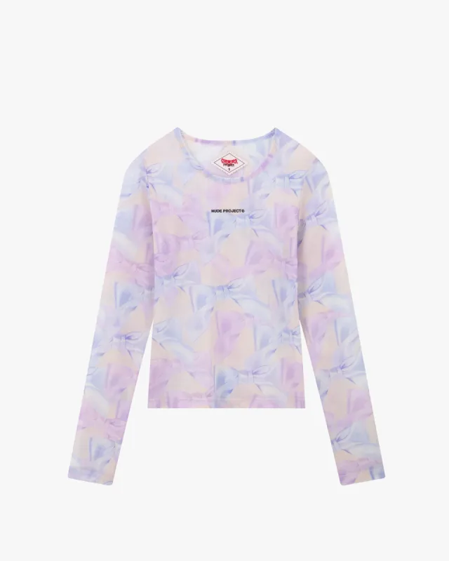 Bow Mesh Top Lilac sold by Nude Project