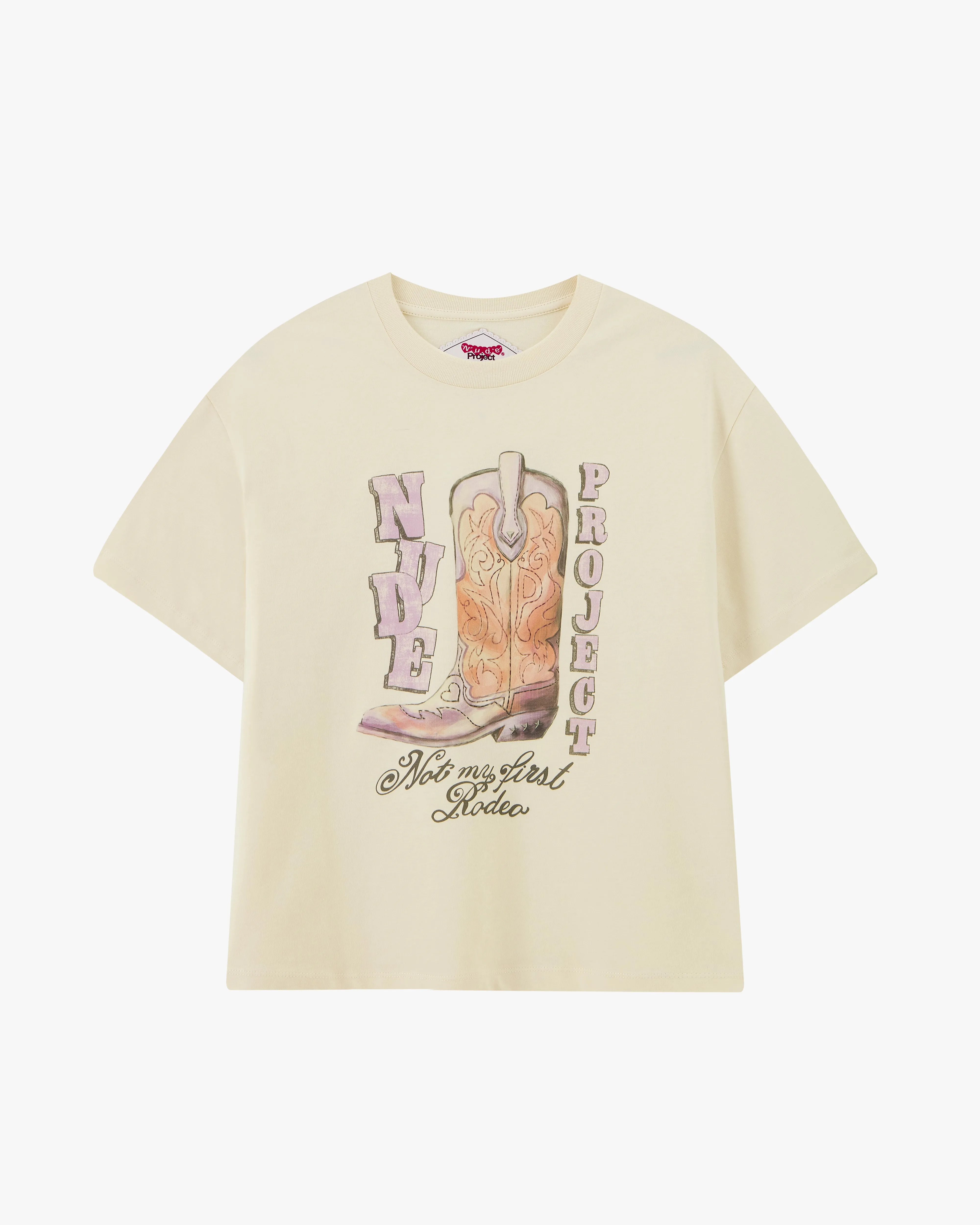 Yeehaw Tee Marshmallow sold by Nude Project