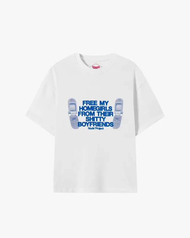 Type Shit Tee White sold by Nude Project