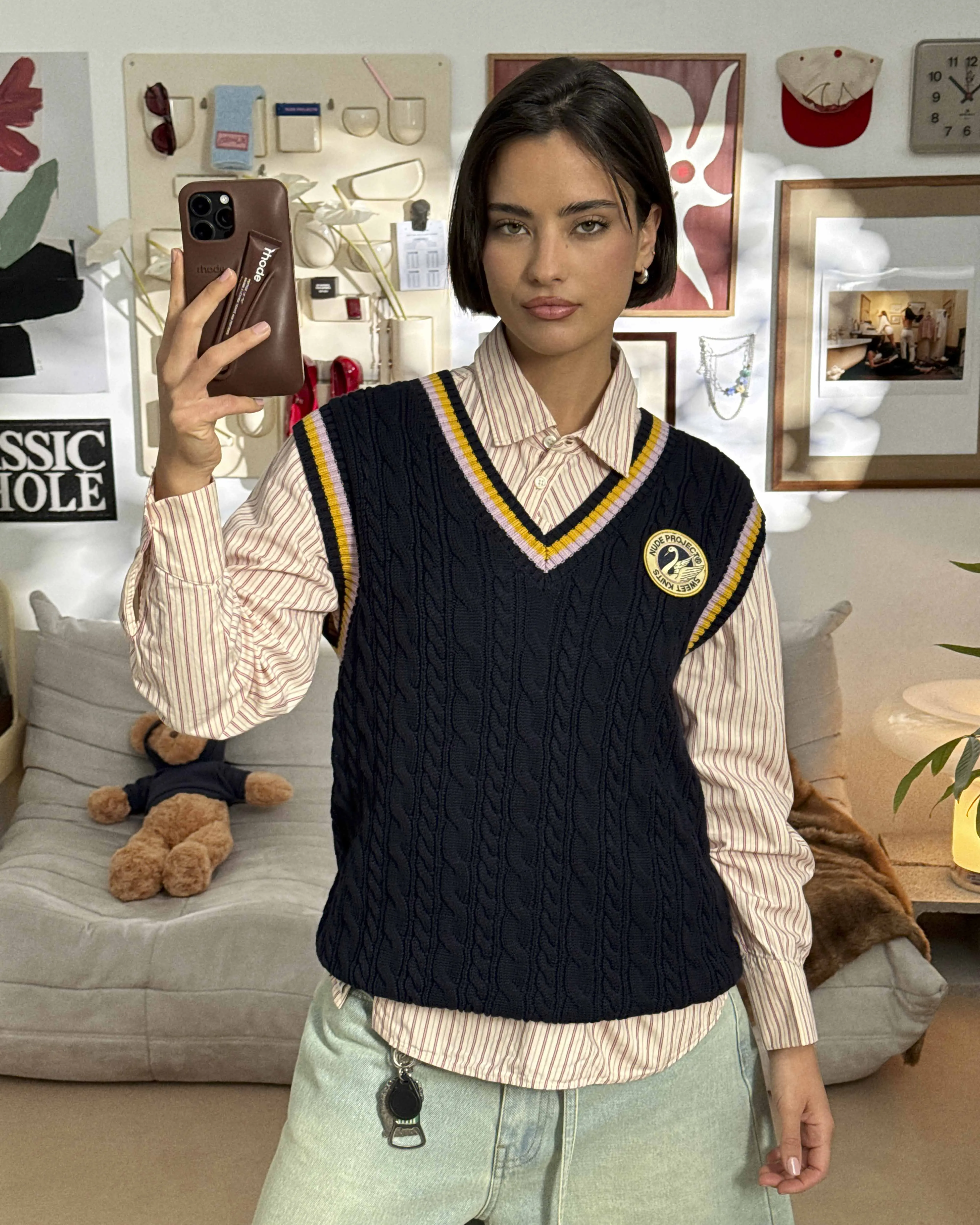 Sunday Knit Vest Blue sold by Nude Project product image thumbnail 4